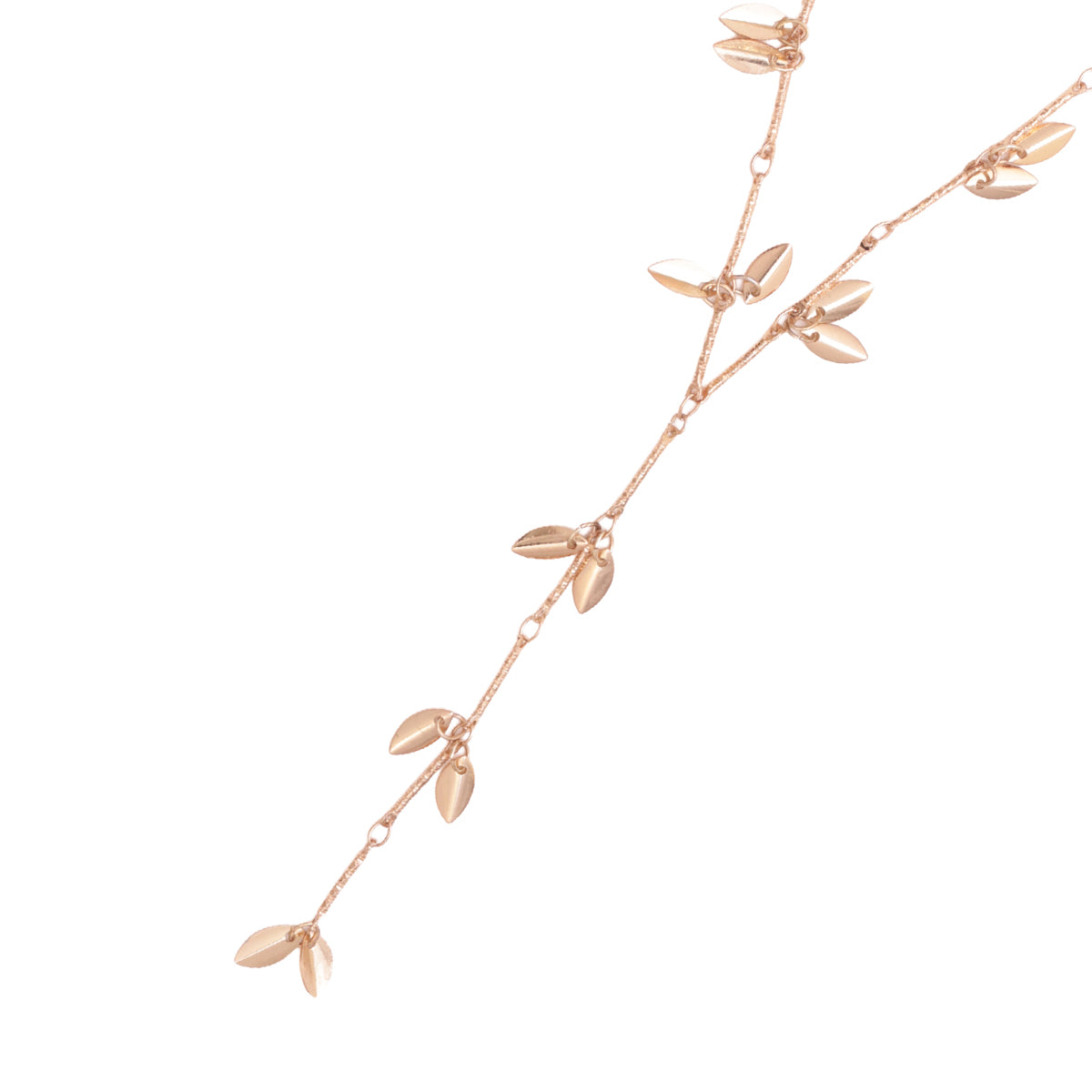 Golden Leaf Charm Drop Y-Necklace