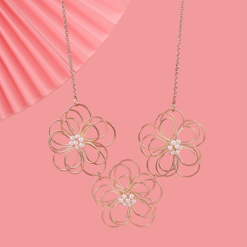 Dainty Floral Wirework Choker Necklace for Women