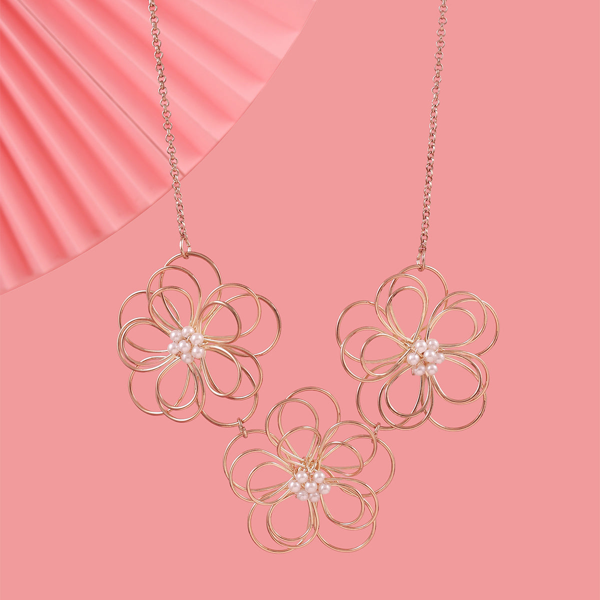 Dainty Floral Wirework Choker Necklace for Women