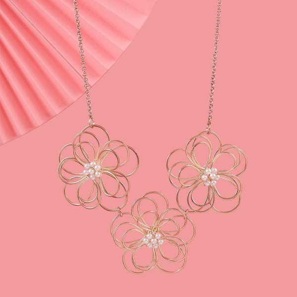 Dainty Floral Wirework Choker Necklace for Women