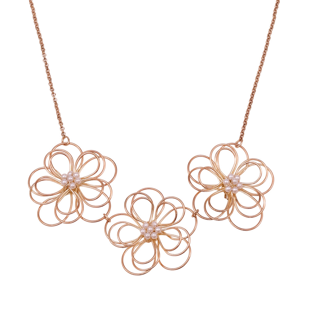 Dainty Floral Wirework Choker Necklace for Women