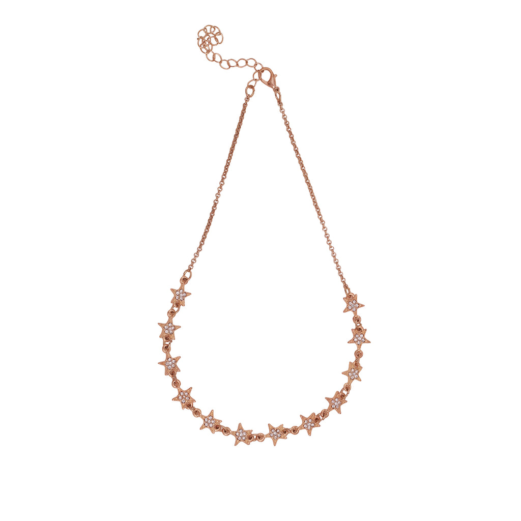 Stellar Glow Golden Star Charm Choker Necklace