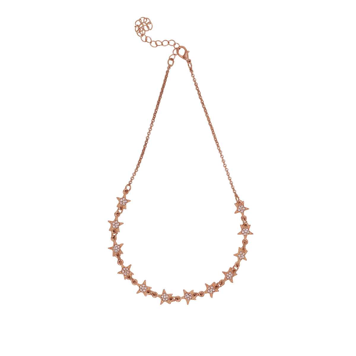 Stellar Glow Golden Star Charm Choker Necklace