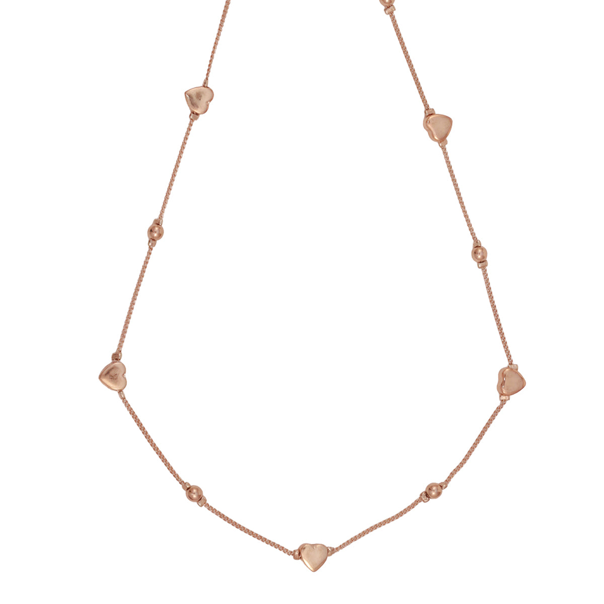 Golden Romance: Heart & Bead Choker Necklace