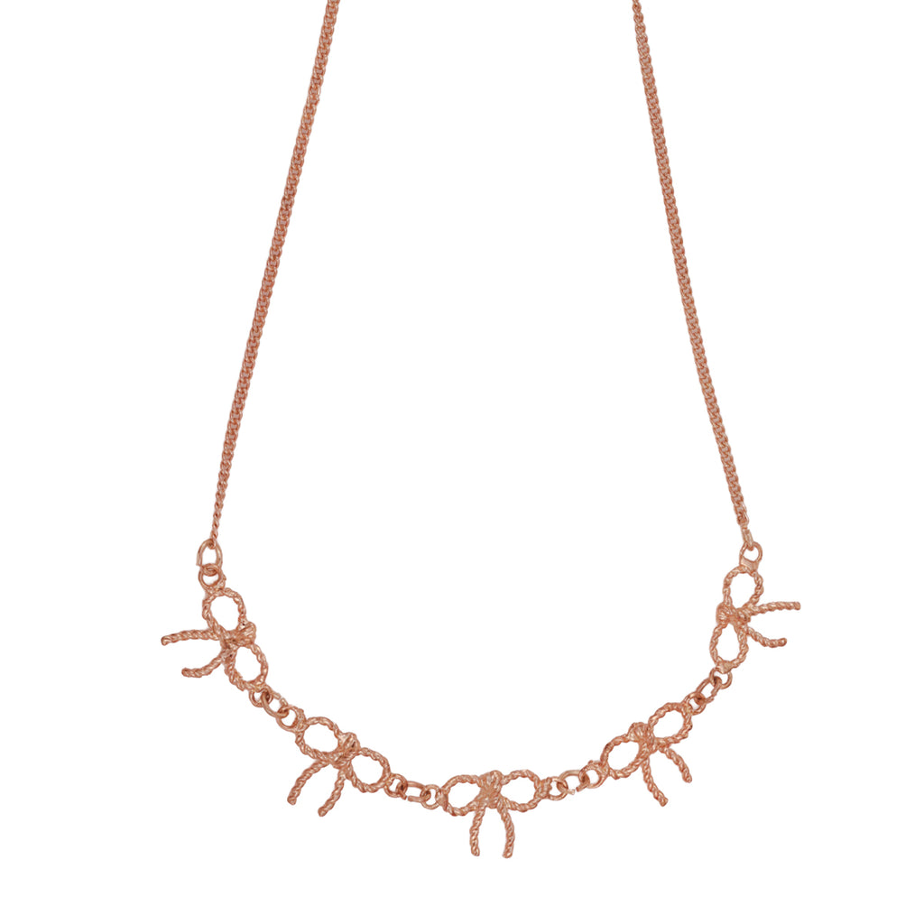 Minimalist Golden Bow Chain Christmas Choker Necklace