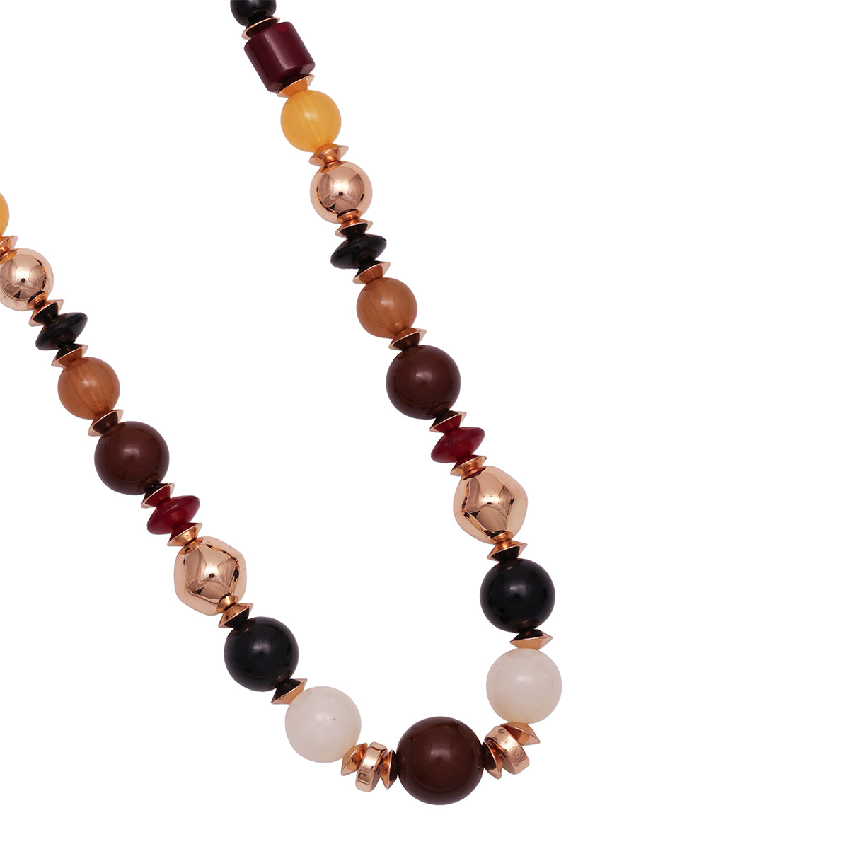 Golden Maroon Resin Beaded Luxe Choker Necklace