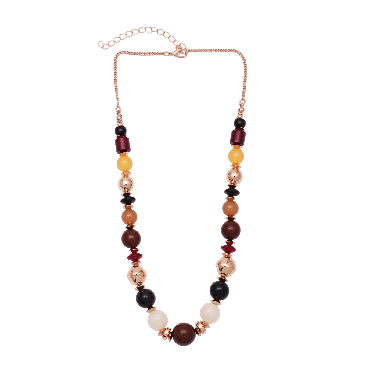 Golden Maroon Resin Beaded Luxe Choker Necklace