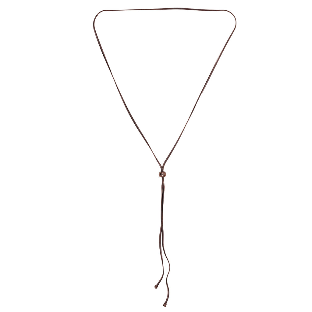 Sleek Pewter Sphere Drop Vertical Necklace