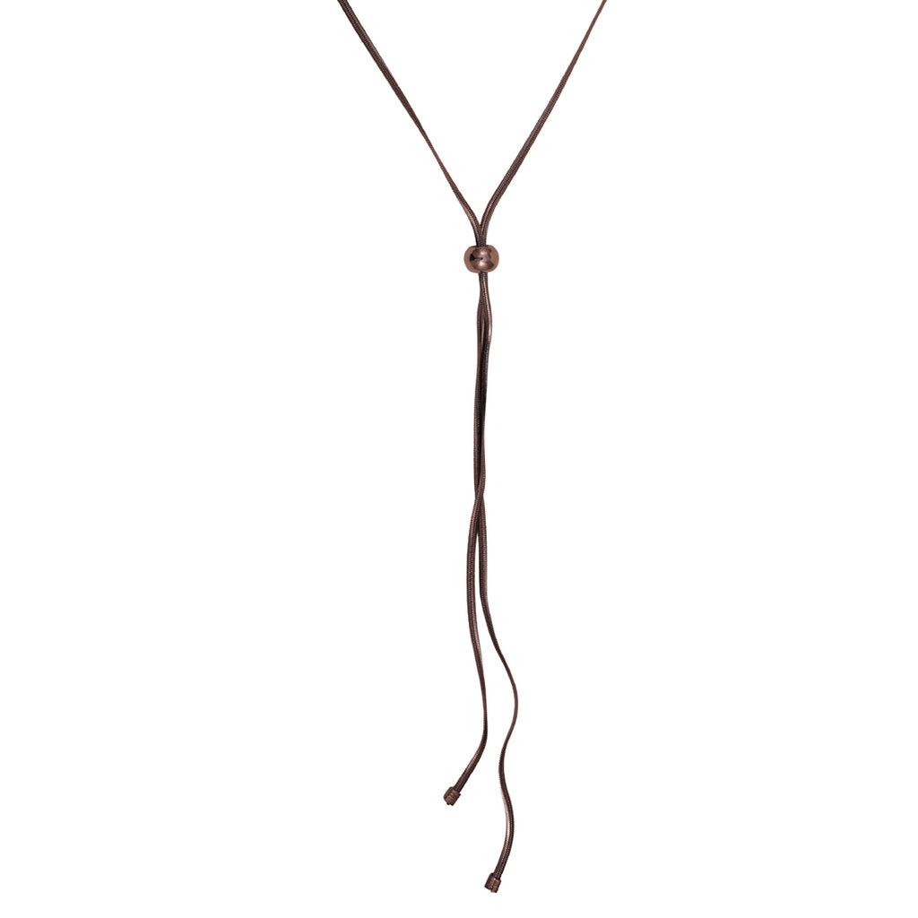 Sleek Pewter Sphere Drop Vertical Necklace