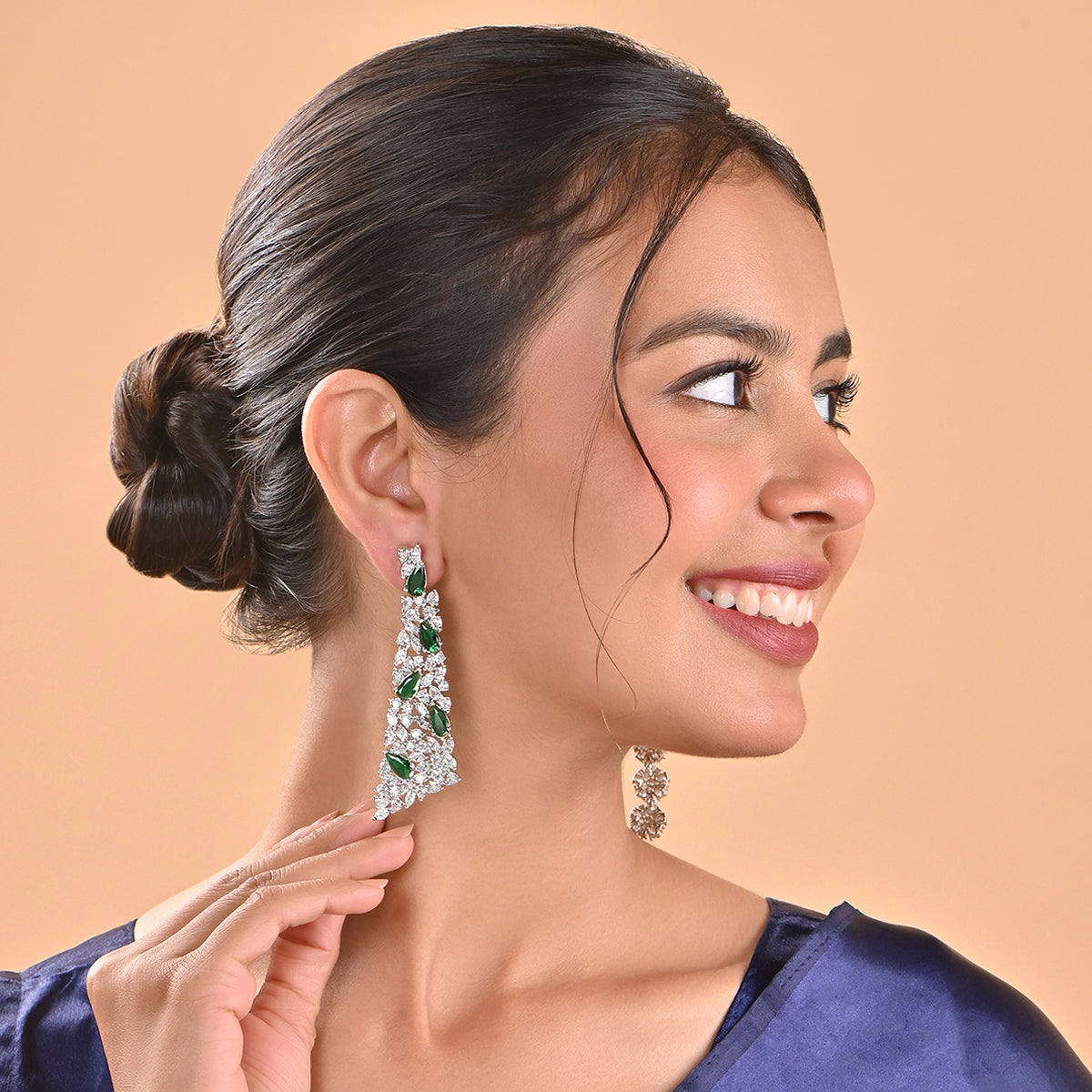 Handcrafted Emerald Spire Drop Earring