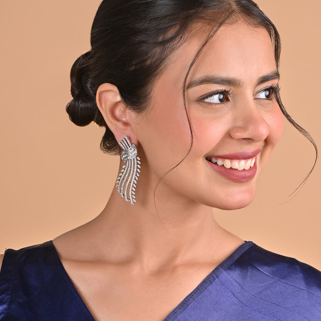 Winged Radiance Statement Drop Earring