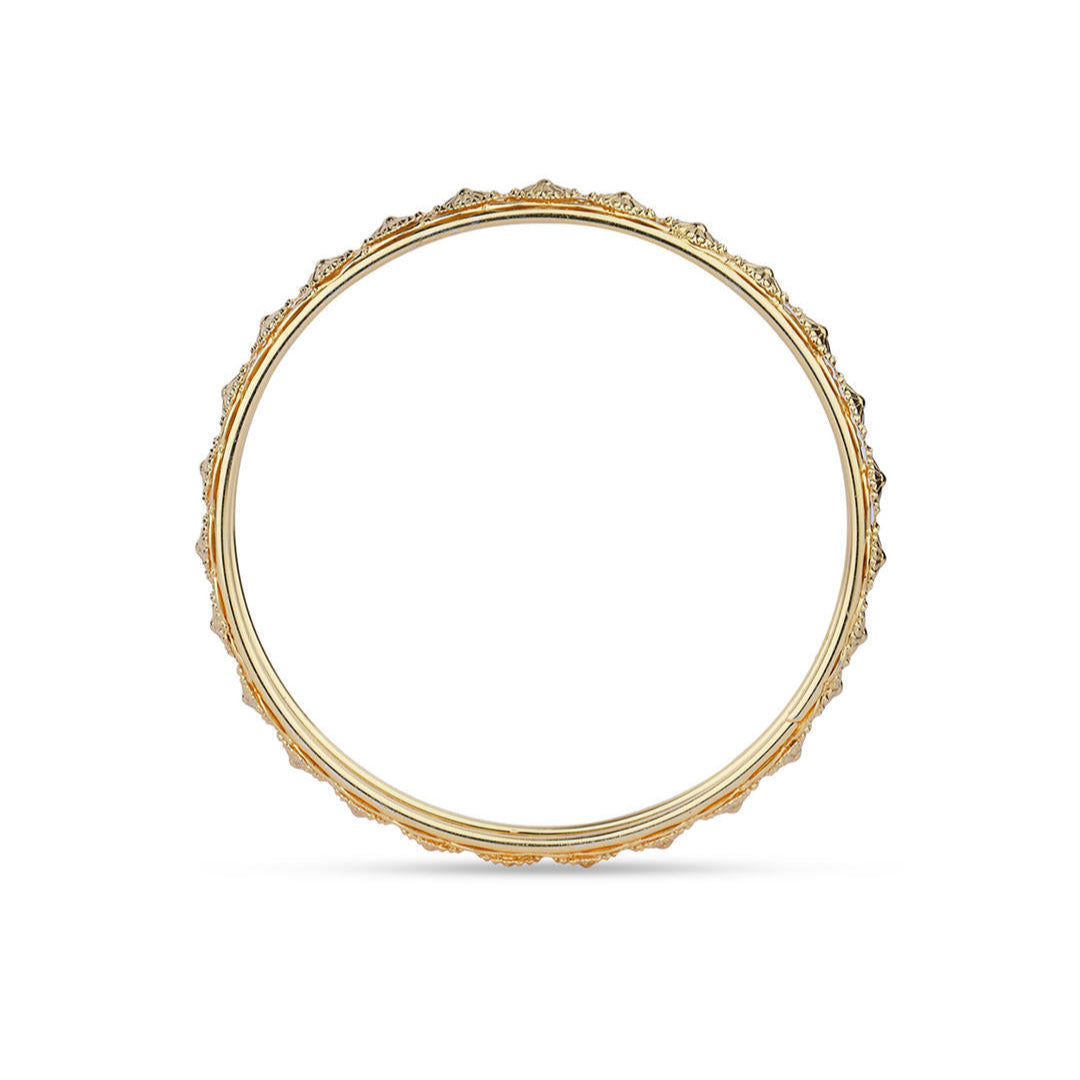 Fida ethnic gold-plated floral bangles set for women – traditional Indian jewellery with intricate flower motifs