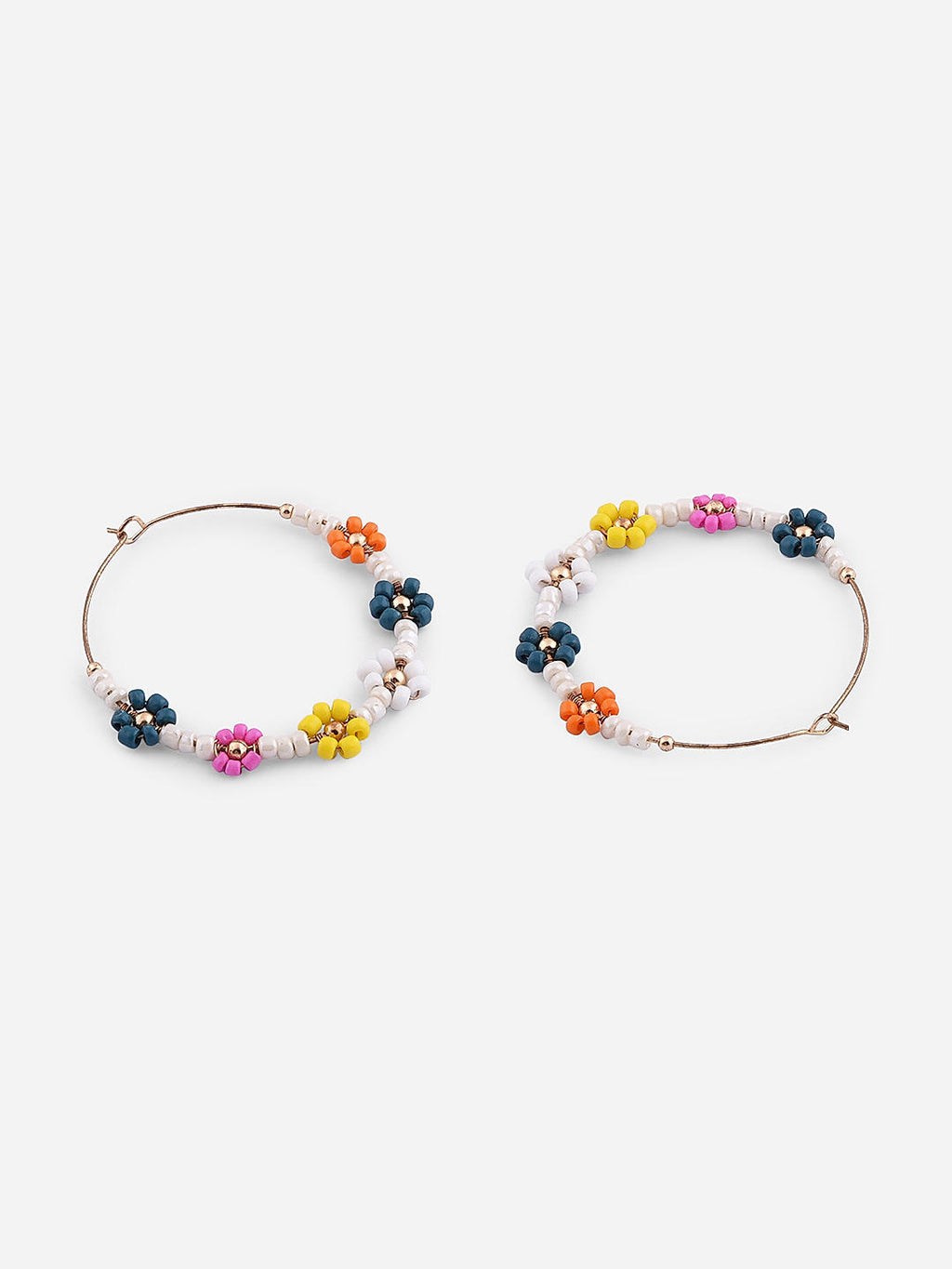 Toniq Classy Y2K Multicolor Flower Hoop Earring for Women