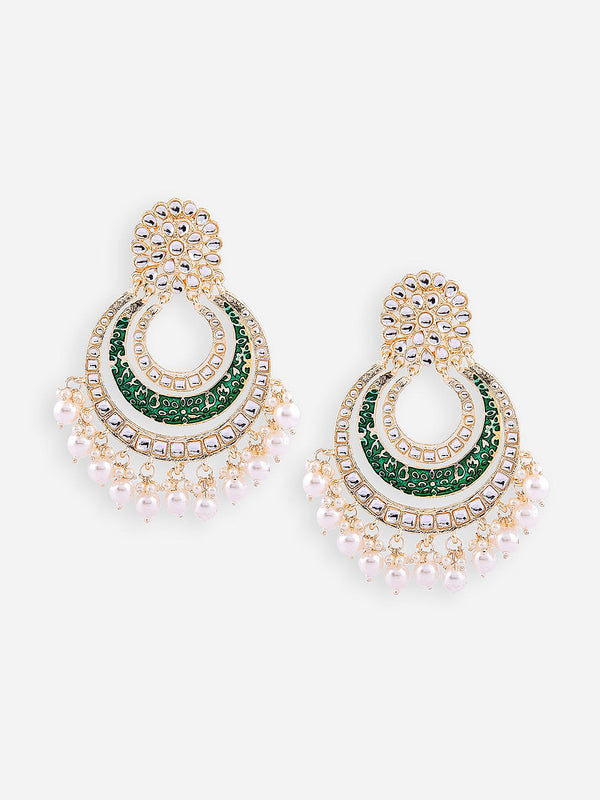Auspicious Kundan Chandbali Earrings