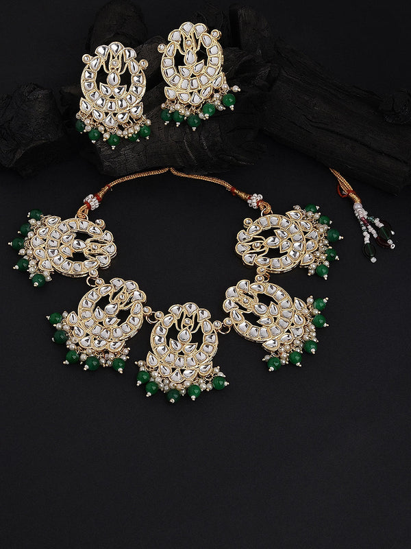 Fida Ethnic Traditional Wedding Gold Kundan Jewellery Set For Women