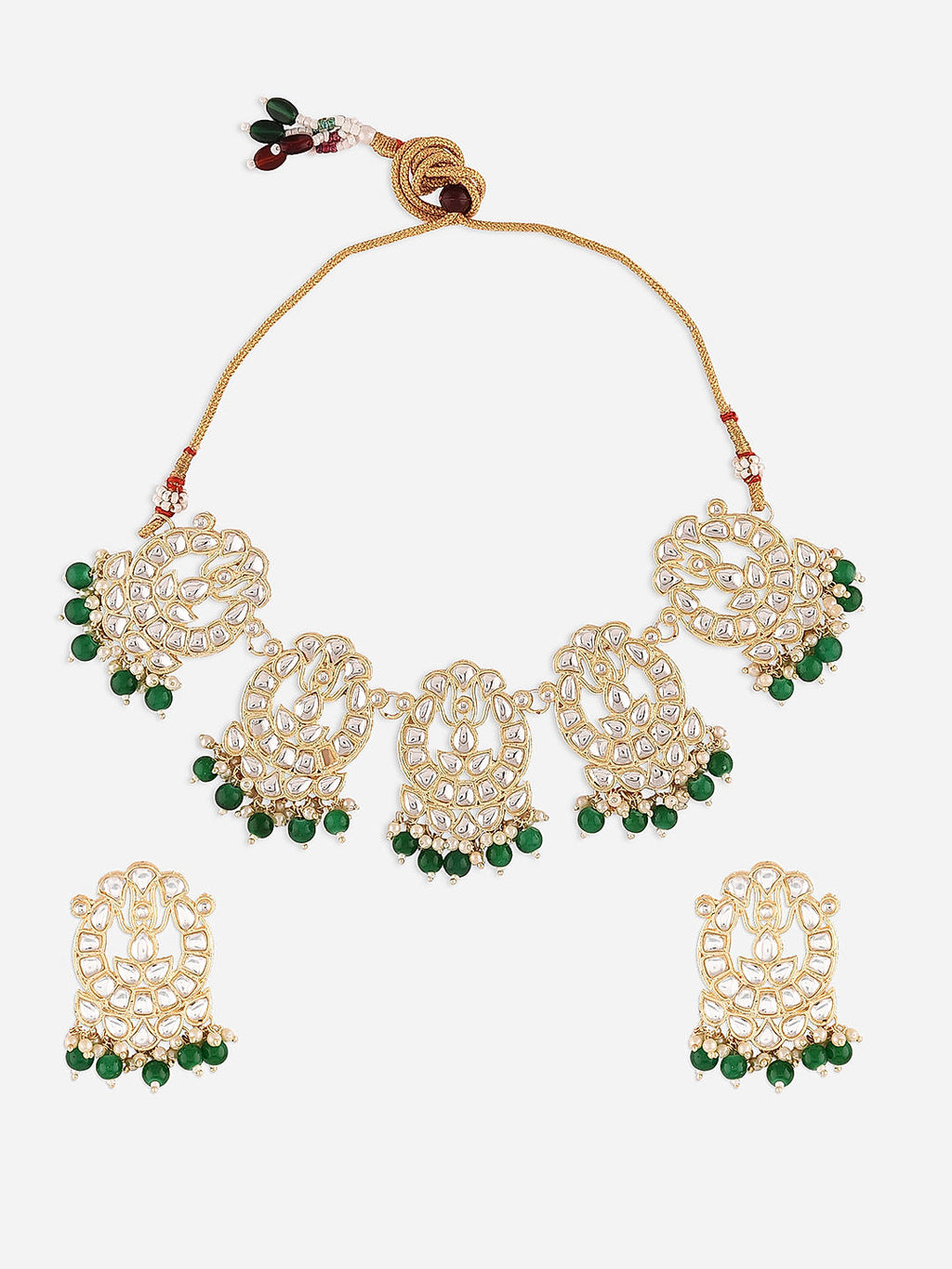 Fida Ethnic Traditional Wedding Gold Kundan Jewellery Set For Women
