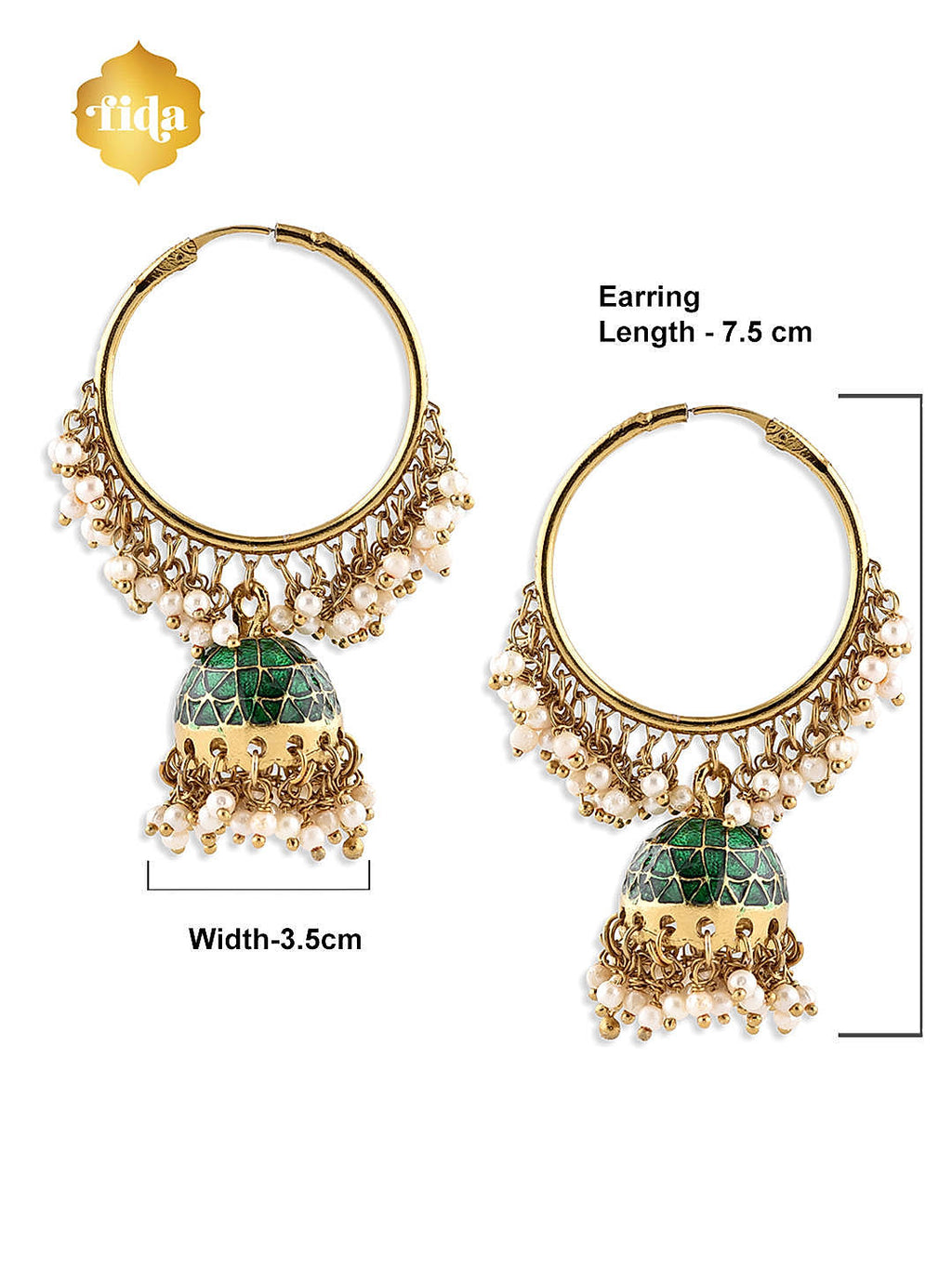 Sculpted Green Hoop Earrings