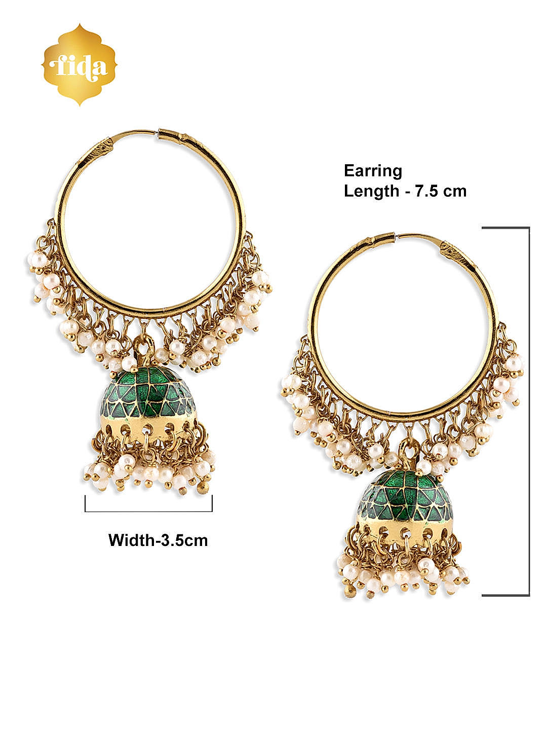 Sculpted Green Hoop Earrings