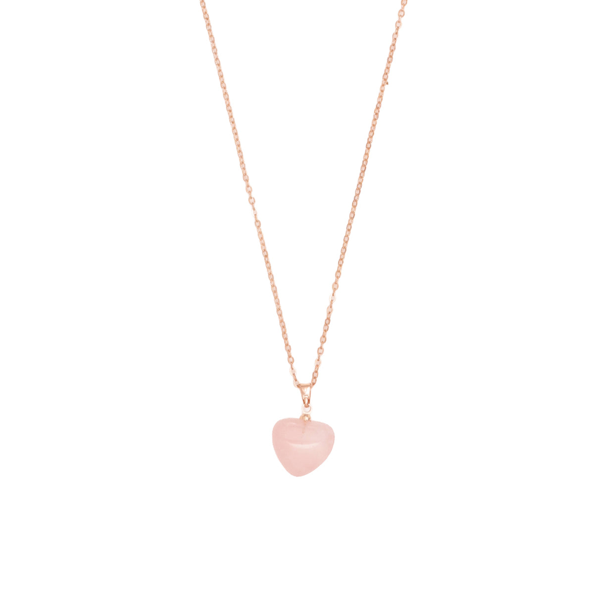 Golden Romance: Minimal Pink Resin Heart Pendant Necklace