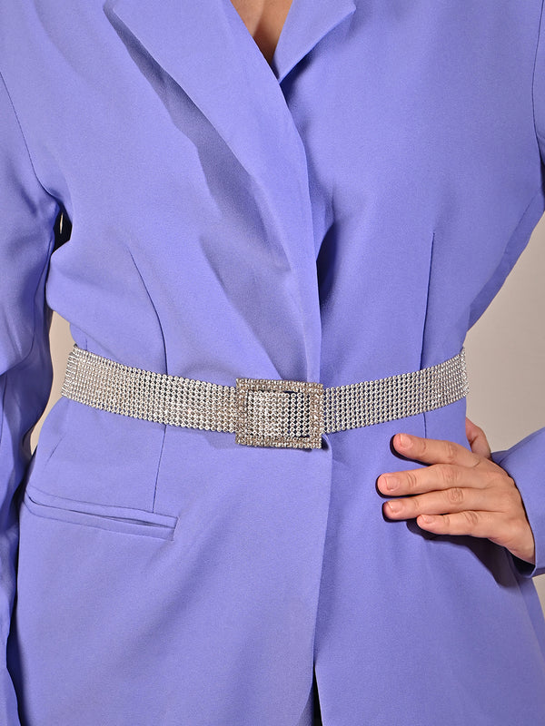 Embellished Rhinestone Silver Belt